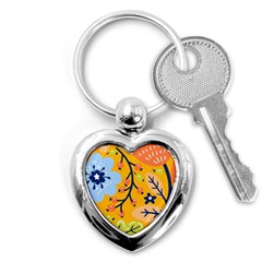 Floral Pattern Beautiful Aesthetic Key Chain (heart)