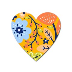 Floral Pattern Beautiful Aesthetic Heart Magnet