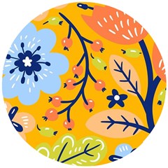 Floral Pattern Beautiful Aesthetic Wooden Puzzle Round