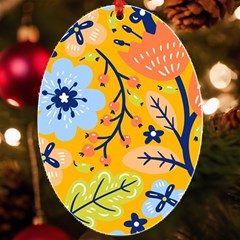 Floral Pattern Beautiful Aesthetic Uv Print Acrylic Ornament Oval