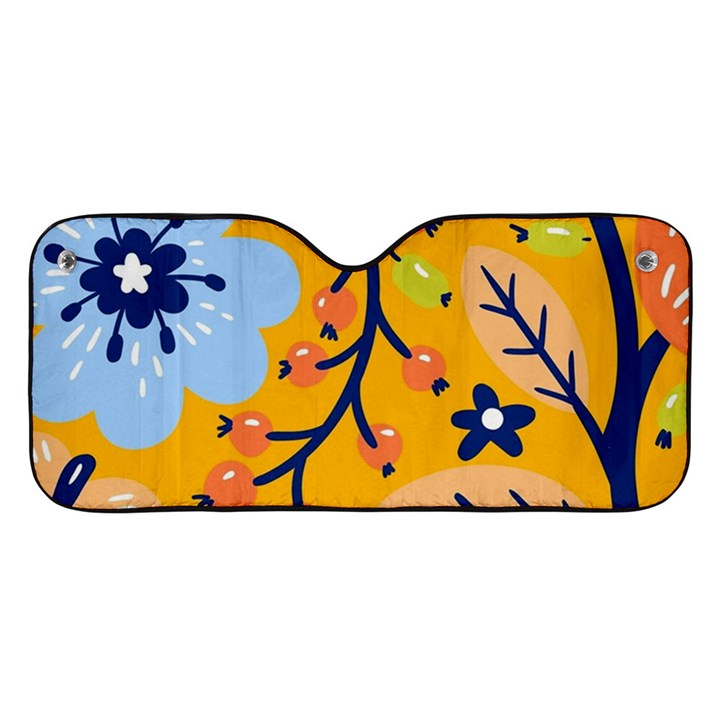 Floral Pattern Beautiful Aesthetic Car Windshield Sunshade