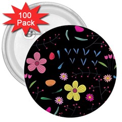 Foliage Pattern Beautiful Aesthetic Secret Garden 3  Buttons (100 Pack) 