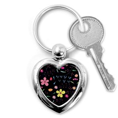 Foliage Pattern Beautiful Aesthetic Secret Garden Key Chain (heart) by Paksenen