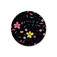 Foliage Pattern Beautiful Aesthetic Secret Garden Rubber Coaster (round)