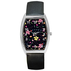 Foliage Pattern Beautiful Aesthetic Secret Garden Barrel Style Metal Watch