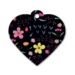 Foliage Pattern Beautiful Aesthetic Secret Garden Dog Tag Heart (two Sides)