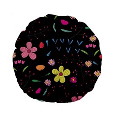 Foliage Pattern Beautiful Aesthetic Secret Garden Standard 15  Premium Flano Round Cushions