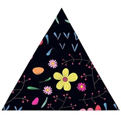 Foliage Pattern Beautiful Aesthetic Secret Garden Wooden Puzzle Triangle