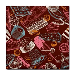 Sweet Food Seamless Pattern Tile Coaster