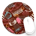 Sweet Food Seamless Pattern Round Mousepad Front