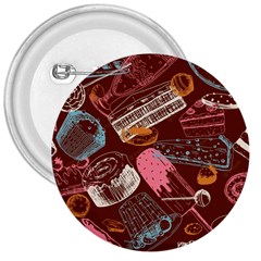 Sweet Food Seamless Pattern 3  Buttons