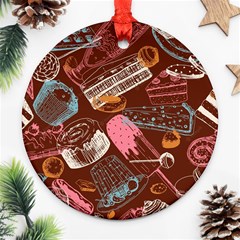 Sweet Food Seamless Pattern Ornament (round)