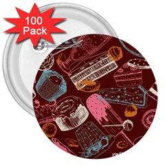 Sweet Food Seamless Pattern 3  Buttons (100 Pack) 