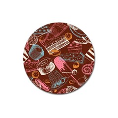 Sweet Food Seamless Pattern Magnet 3  (round)