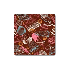 Sweet Food Seamless Pattern Square Magnet