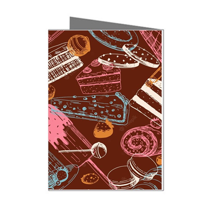 Sweet Food Seamless Pattern Mini Greeting Cards (Pkg of 8)