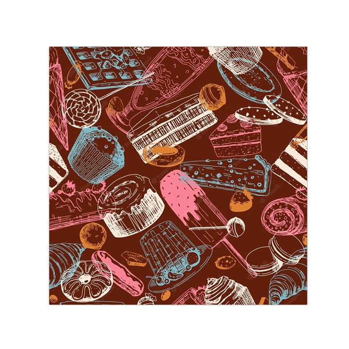 Sweet Food Seamless Pattern Square Satin Scarf (30  x 30 )