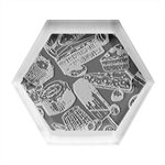 Sweet Food Seamless Pattern Hexagon Wood Jewelry Box Front