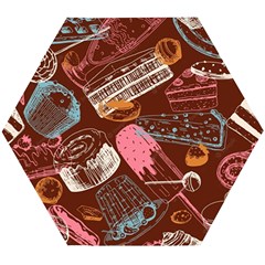 Sweet Food Seamless Pattern Wooden Puzzle Hexagon