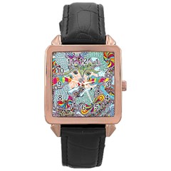 Supersonicangeldream Rose Gold Leather Watch  by chellerayartisans