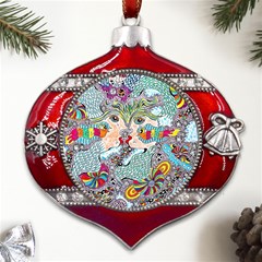 Supersonicangeldream Metal Snowflake And Bell Red Ornament