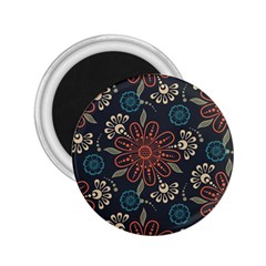 Retro Texture With Orange Flowers Floral 2 25  Magnets