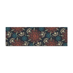 Retro Texture With Orange Flowers Floral Sticker Bumper (100 Pack)