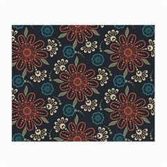 Retro Texture With Orange Flowers Floral Small Glasses Cloth