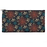 Retro Texture With Orange Flowers Floral Pencil Cases Front