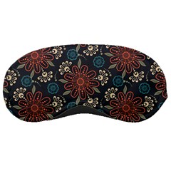 Retro Texture With Orange Flowers Floral Sleep Mask