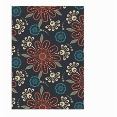 Retro Texture With Orange Flowers Floral Large Garden Flag (two Sides)