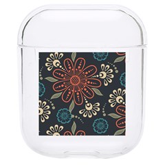 Retro Texture With Orange Flowers Floral Hard Pc Airpods 1/2 Case