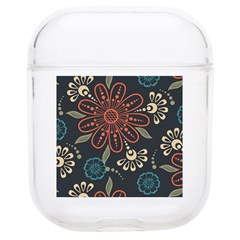 Retro Texture With Orange Flowers Floral Soft Tpu Airpods 1/2 Case