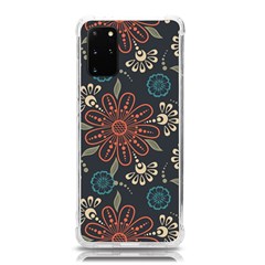 Retro Texture With Orange Flowers Floral Samsung Galaxy S20 Plus 6 7 Inch Tpu Uv Case