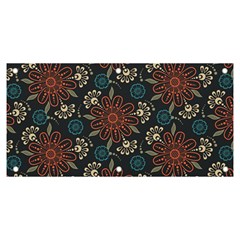 Retro Texture With Orange Flowers Floral Banner And Sign 6  X 3 