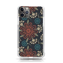 Retro Texture With Orange Flowers Floral Iphone 11 Pro 5 8 Inch Tpu Uv Print Case