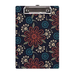 Retro Texture With Orange Flowers Floral A5 Acrylic Clipboard