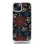 Retro Texture With Orange Flowers Floral iPhone 14 TPU UV Print Case Front