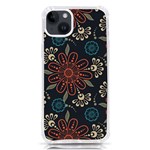 Retro Texture With Orange Flowers Floral iPhone 14 Plus TPU UV Print Case Front