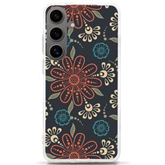 Retro Texture With Orange Flowers Floral Samsung Galaxy S24 Ultra 6 9 Inch Tpu Uv Case