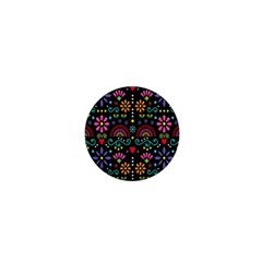 Mexican Folk Art Seamless Pattern Colorful 1  Mini Buttons