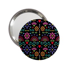 Mexican Folk Art Seamless Pattern Colorful 2 25  Handbag Mirrors