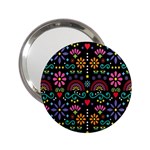 Mexican Folk Art Seamless Pattern Colorful 2.25  Handbag Mirrors Front