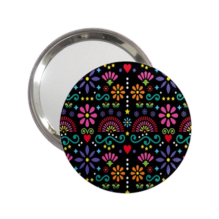 Mexican Folk Art Seamless Pattern Colorful 2.25  Handbag Mirrors