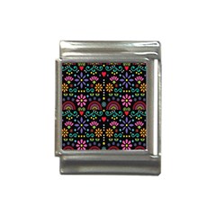 Mexican Folk Art Seamless Pattern Colorful Italian Charm (13mm)