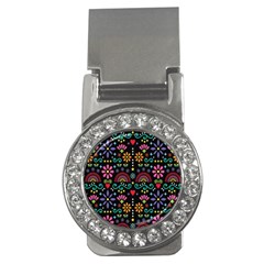 Mexican Folk Art Seamless Pattern Colorful Money Clips (cz) 