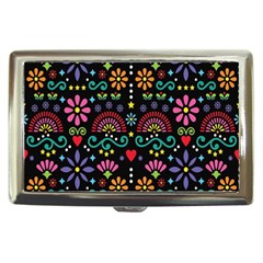 Mexican Folk Art Seamless Pattern Colorful Cigarette Money Case by Paksenen