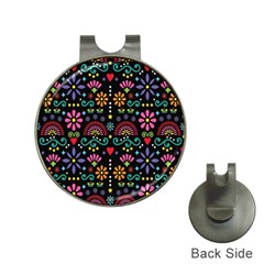 Mexican Folk Art Seamless Pattern Colorful Hat Clips With Golf Markers