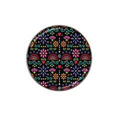 Mexican Folk Art Seamless Pattern Colorful Hat Clip Ball Marker