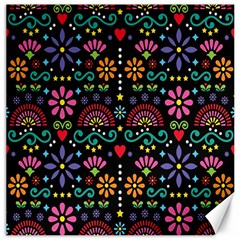 Mexican Folk Art Seamless Pattern Colorful Canvas 16  X 16 